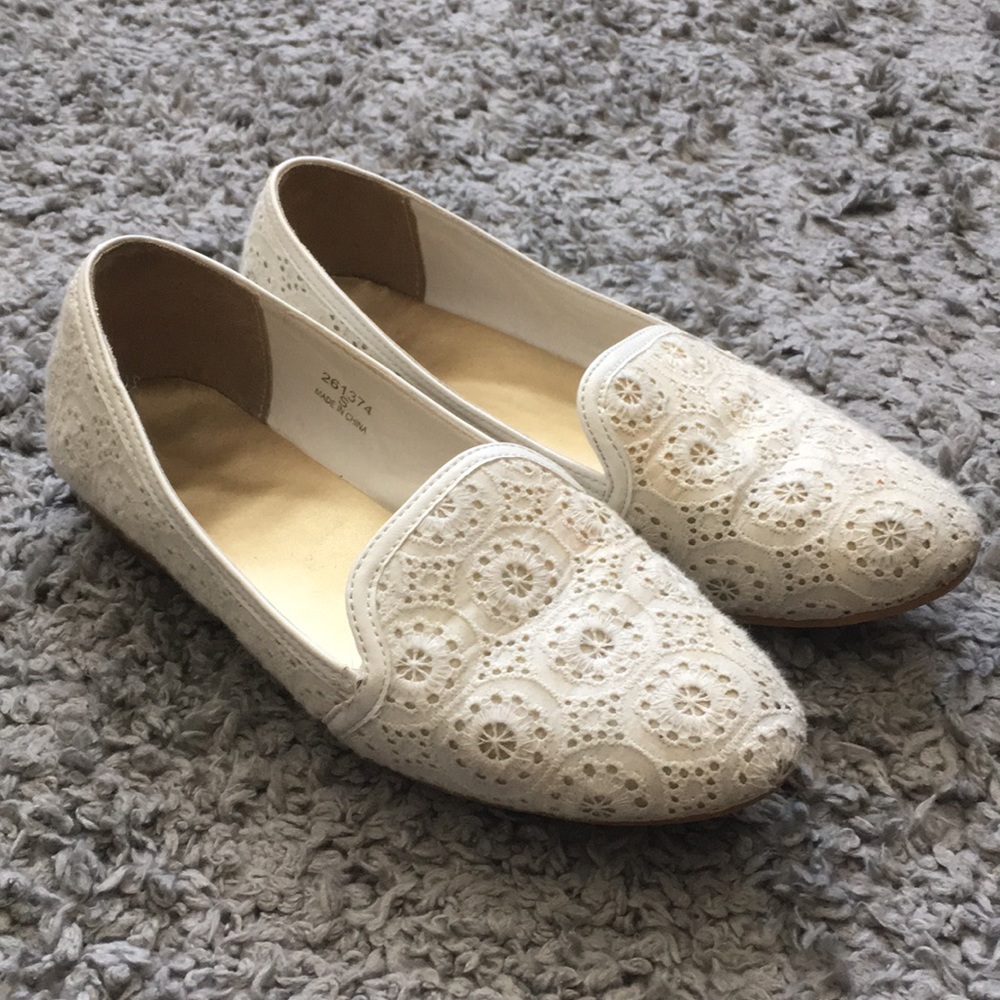 White Lace Flats/Loafers